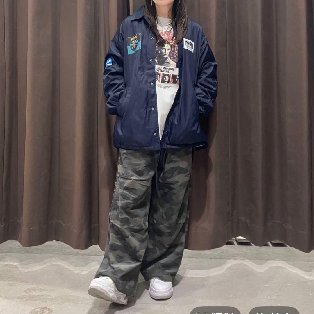 1度使用のみ ニコアンド ストレンジャーシングス コーチジャケット ネイビー