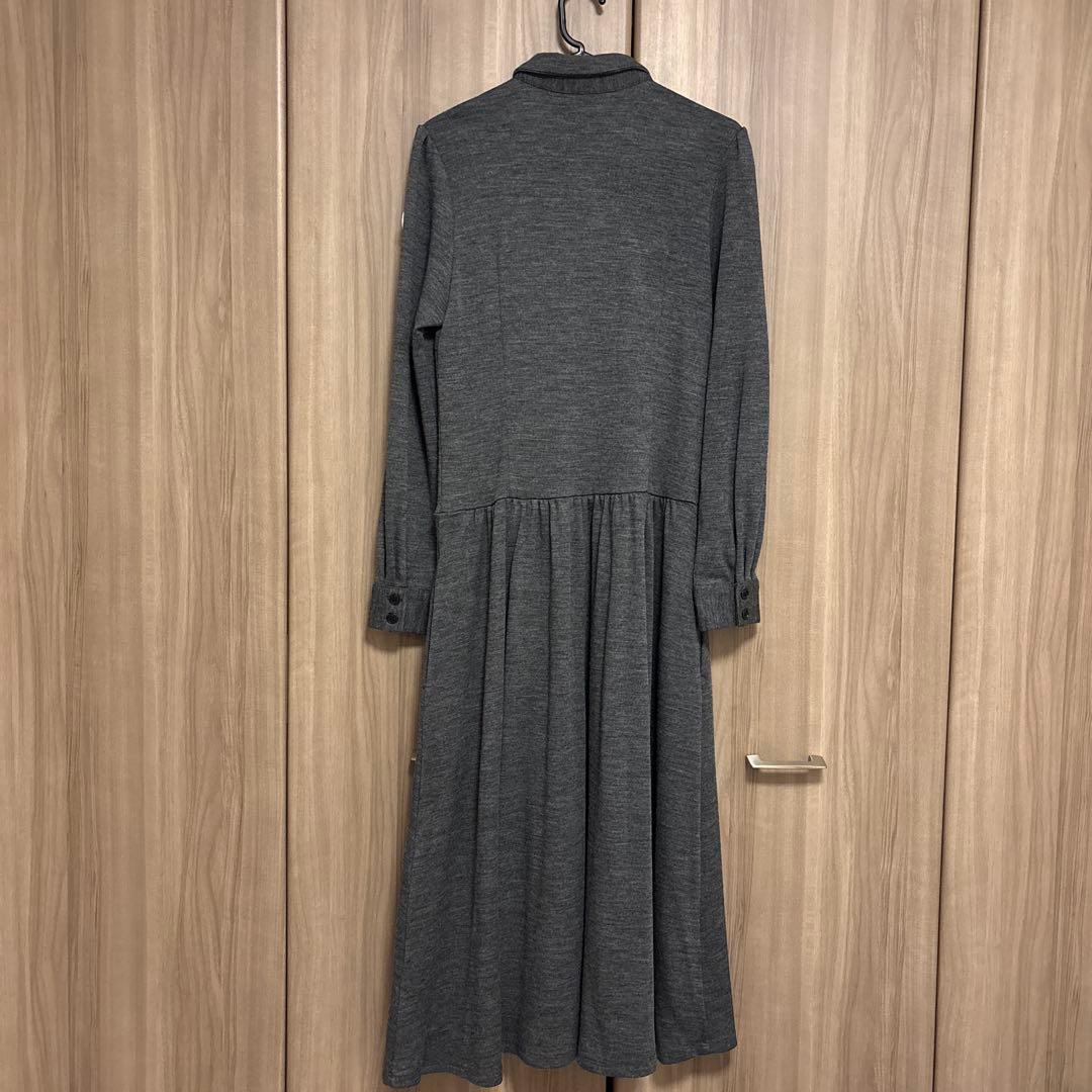 【ボーダーズアットバルコニー】ワンピース　ウール　グレー　シャツドレス　38
