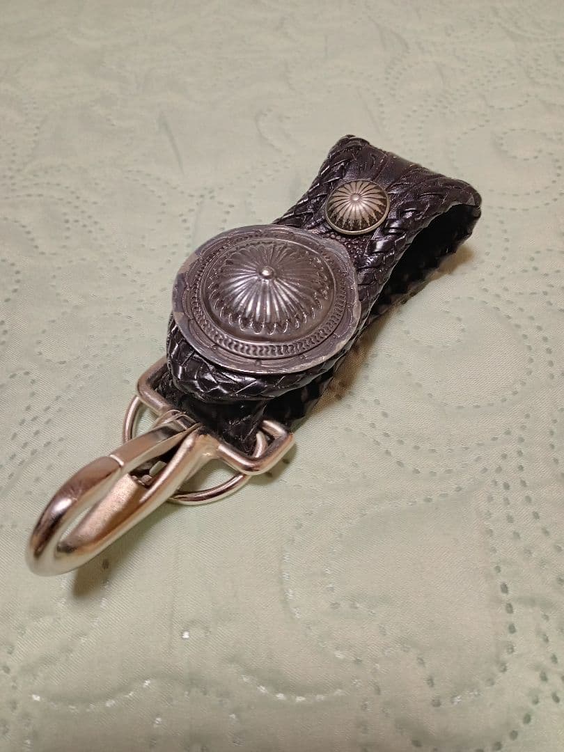 ★mamakin カービングウォレットカスタム革レザー/革フック＆ループコンチョ