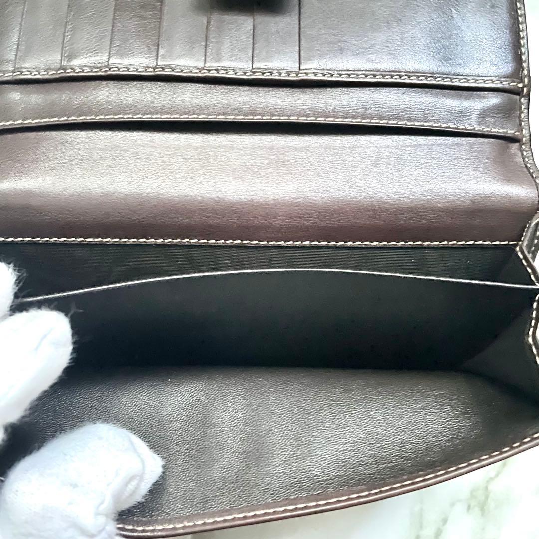 GUCCI グッチ　長財布　GGキャンバス　ロゴプレート　Wホック　0117-④