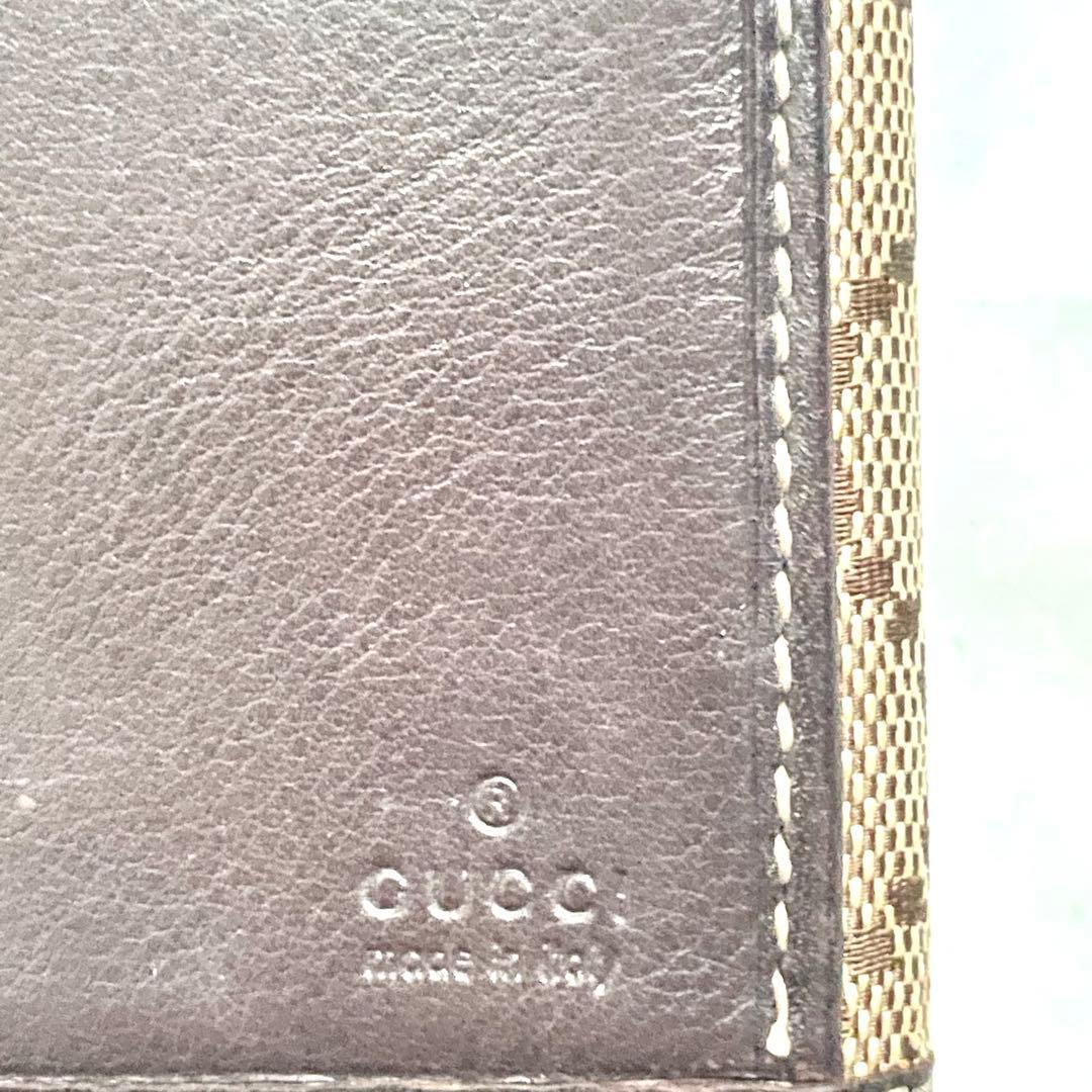 GUCCI グッチ　長財布　GGキャンバス　ロゴプレート　Wホック　0117-④
