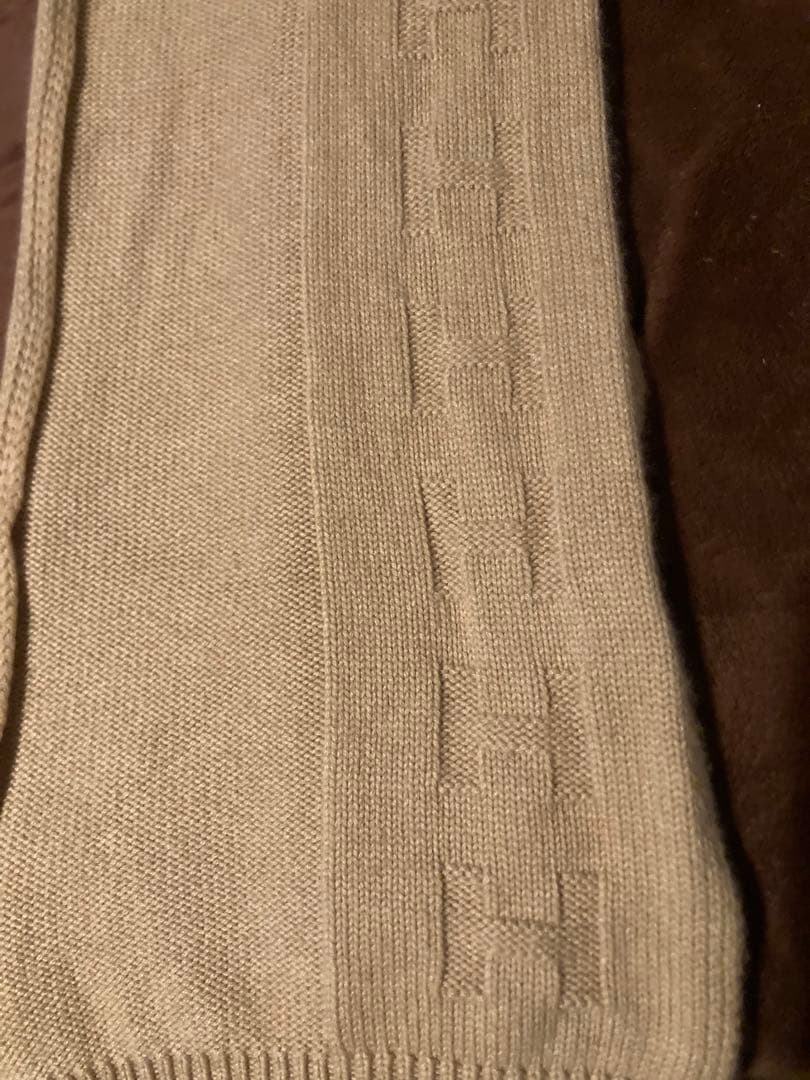 HERMES ベージュ ウール マフラー