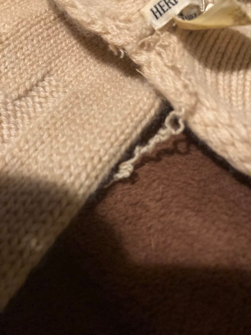 HERMES ベージュ ウール マフラー