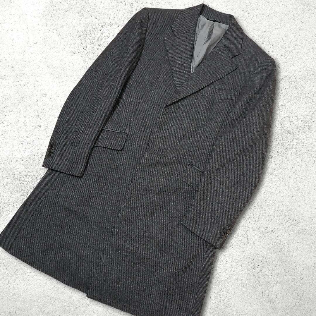 90s【ストラスブルゴ】DRAPERS チェスターコート XL相当 伊生地ウール