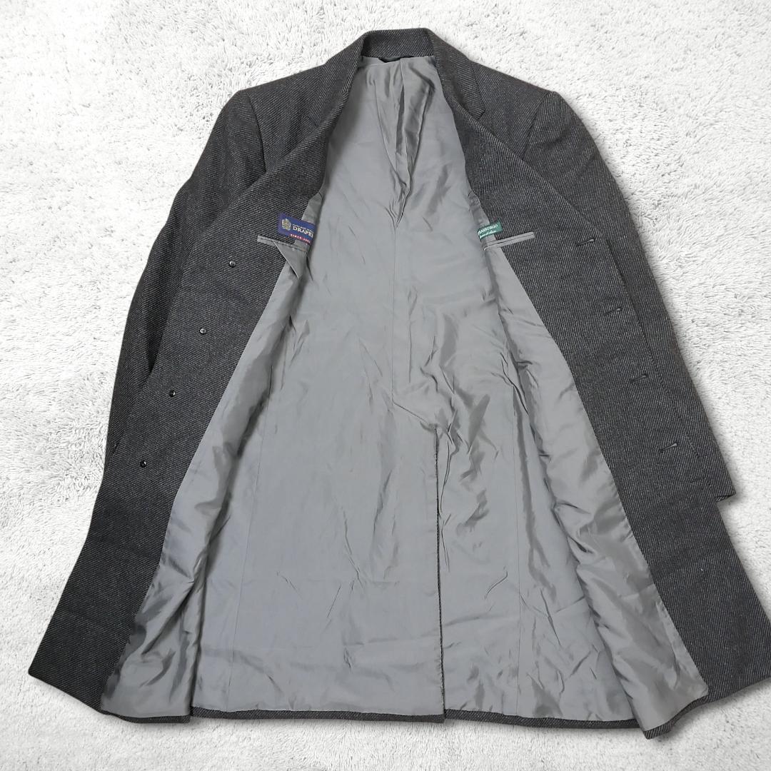 90s【ストラスブルゴ】DRAPERS チェスターコート XL相当 伊生地ウール