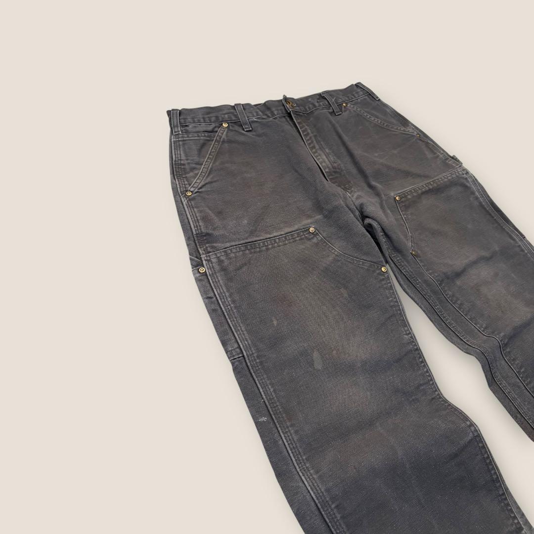 90’s USA製 Carhartt ダブルニーパンツ シルバーグレー w34