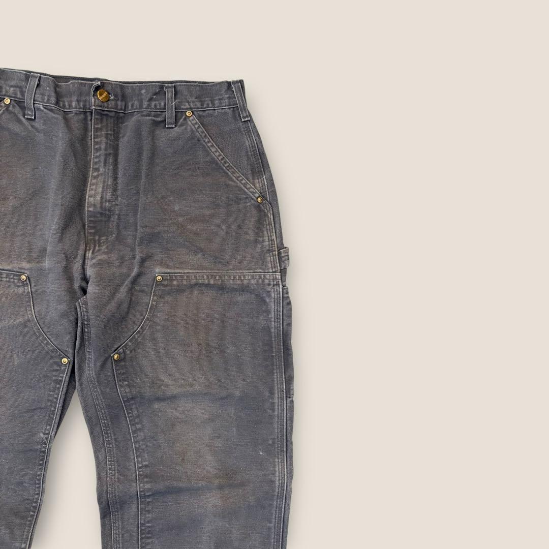90’s USA製 Carhartt ダブルニーパンツ シルバーグレー w34