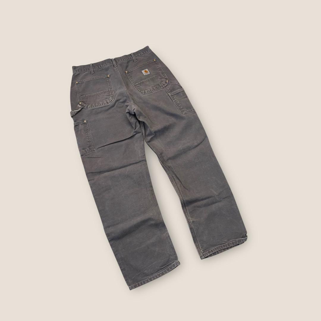 90’s USA製 Carhartt ダブルニーパンツ シルバーグレー w34