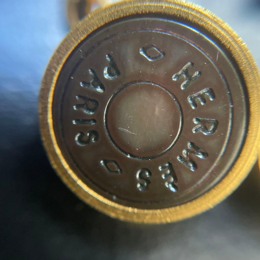 HERMES エルメス　セリエカフスボタン　ゴールド/ブラックシェル　美品①