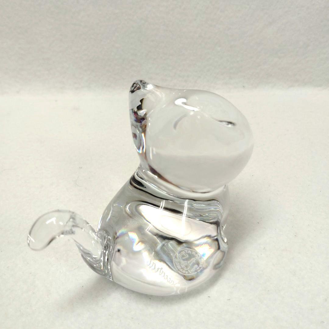 【T】Baccarat クリスタル 猫の置物