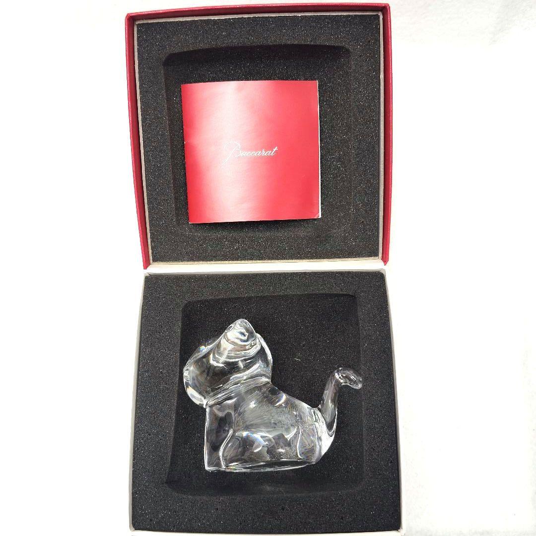 【T】Baccarat クリスタル 猫の置物