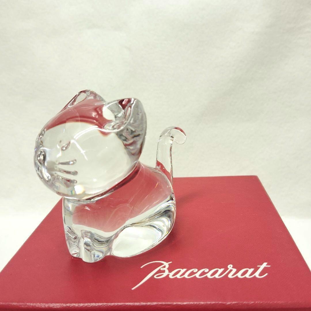 【T】Baccarat クリスタル 猫の置物