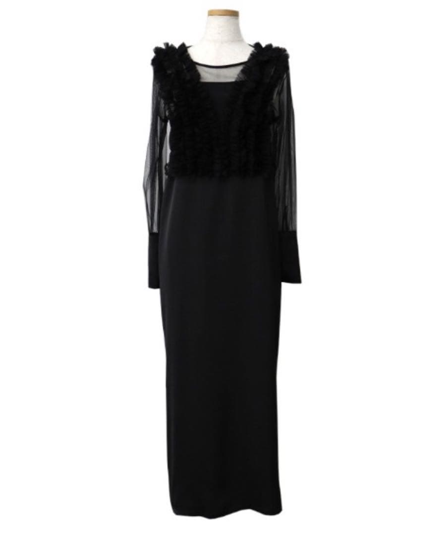 【オケージョン/結婚式】フリルトップスサテンキャミワンピースセット