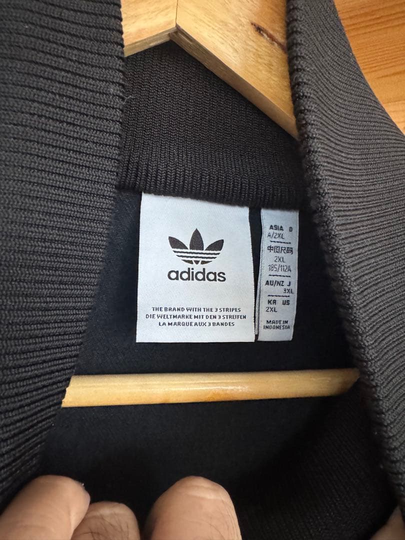 adidas DENIM ブラック FIREBIRD TRACK TOP 3XL