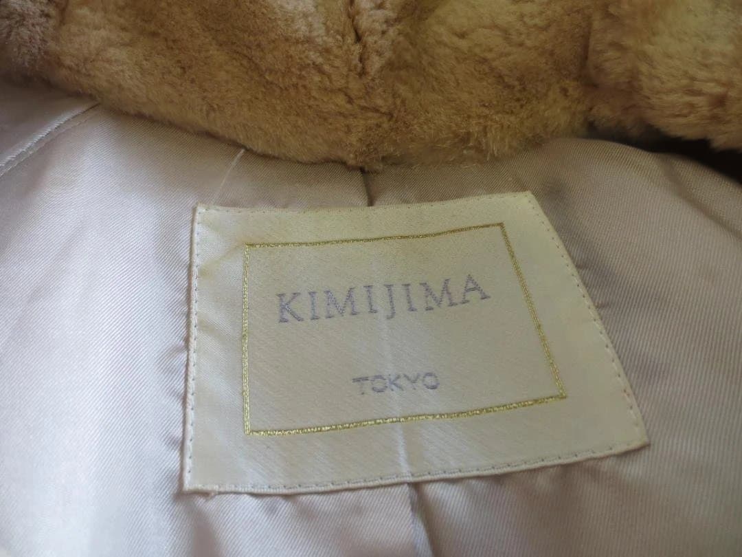 KIMIJIMA カシミヤ 100%エンバミンク襟コートWフェイス一枚仕立て