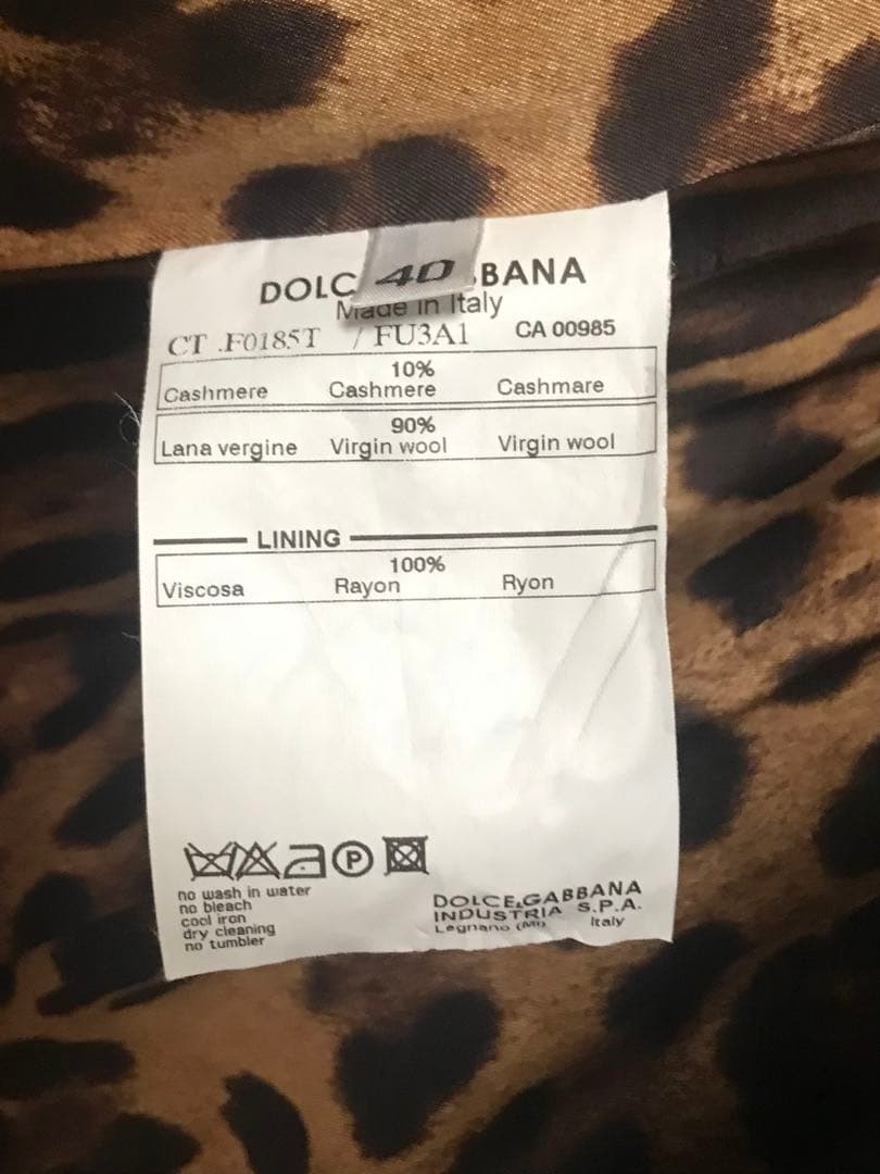 新品同様　希少　DOLCE &GABBANA カシミアコート　イタリア製　40