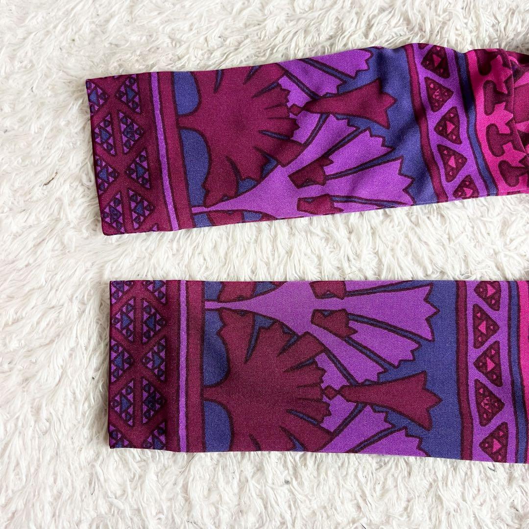 トリーバーチ シルク ワンピース Aライン 総柄 ピンク リボンベルト XS