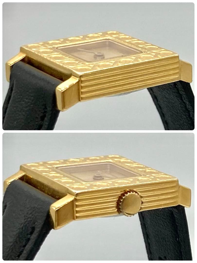 【稼動】 ディオール 腕時計 D60-150 QZ ゴールド文字盤 希少ベゼル