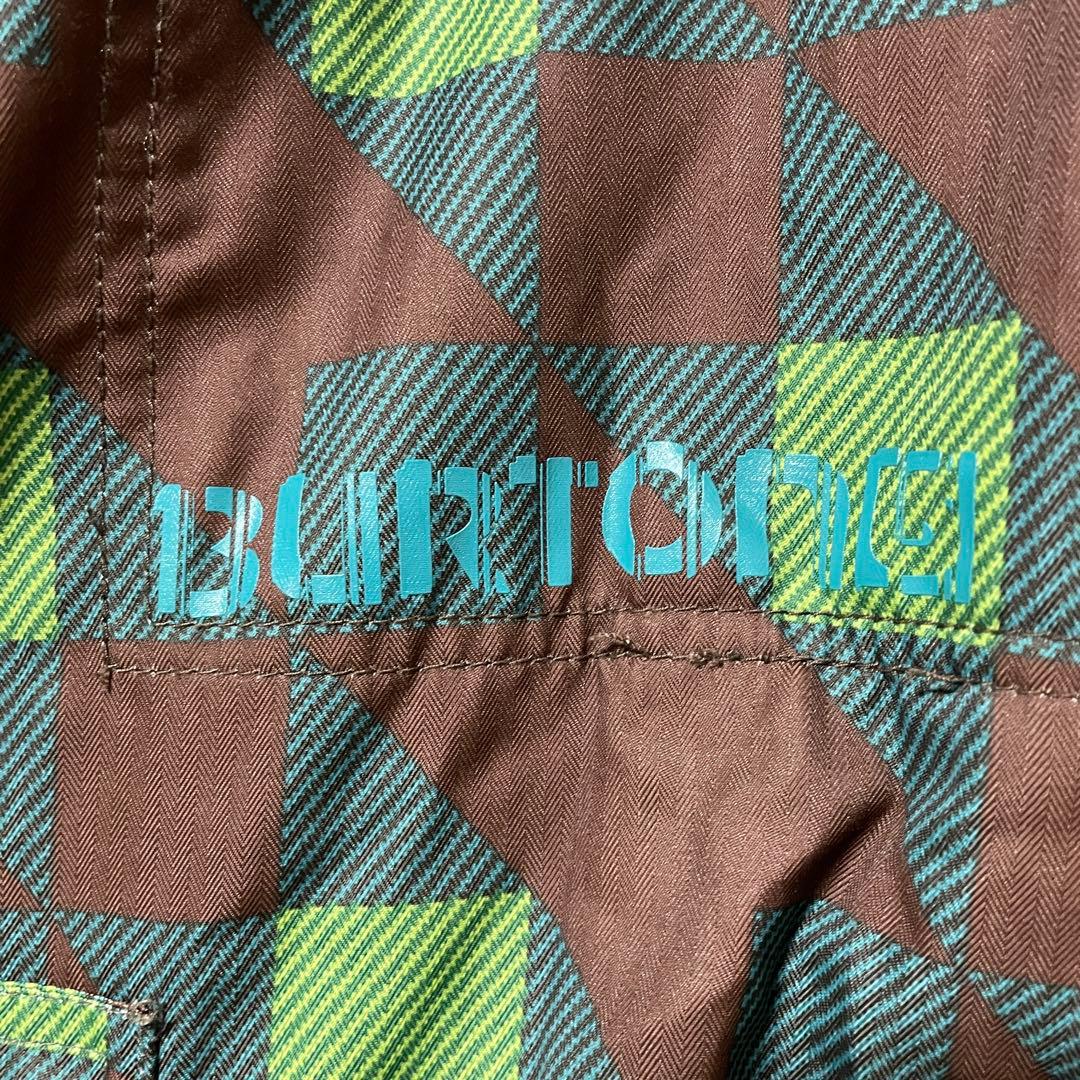 Burtonバートンスキーウェアスノーボードジャケットパーカーフードチェック総柄