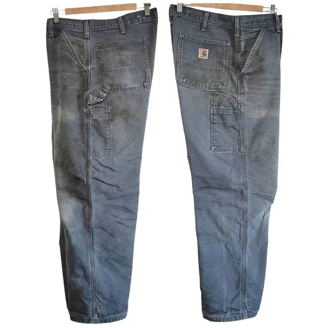 鬼ヒゲフェード感◎　カーハート　ペインターワークパンツ 36 ペトロールブルー