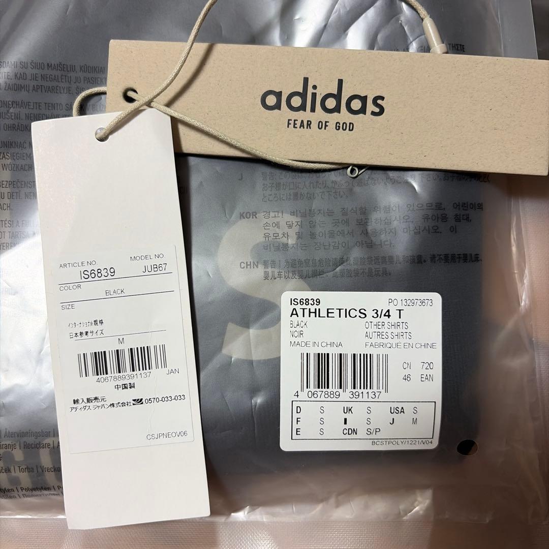 トップス adidas Fear of God ATHLETICS 3/4Tee M