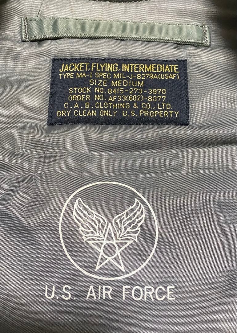 キャブクロージング MA-1 ヴィンテージ フライトジャケット Mサイズ 復刻版