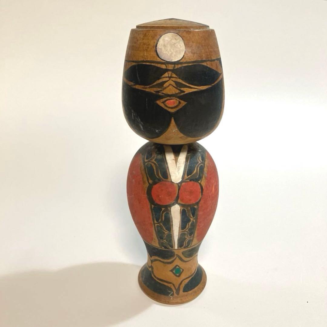 北海道　函館　直筆　銘入り　根本勲　土龍　こけし　アイヌ　木彫り　木彫人形　民芸