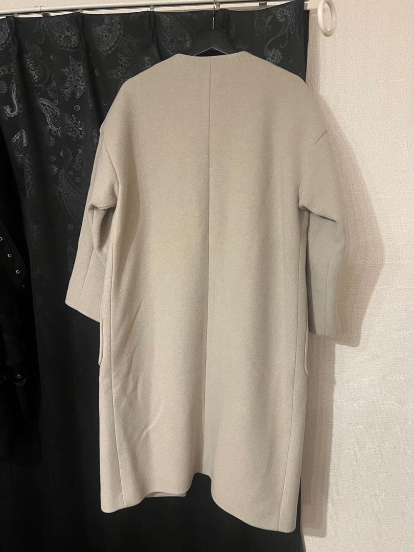 UNTITLED アンタイトル　ポンテベロアノーカラーコートベージュM 新品