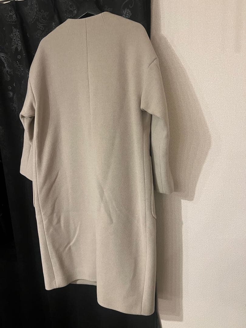 UNTITLED アンタイトル　ポンテベロアノーカラーコートベージュM 新品