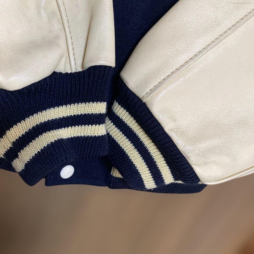 VAN JAC スタジアムジャンパー　袖皮　 Lサイズ　ネイビー