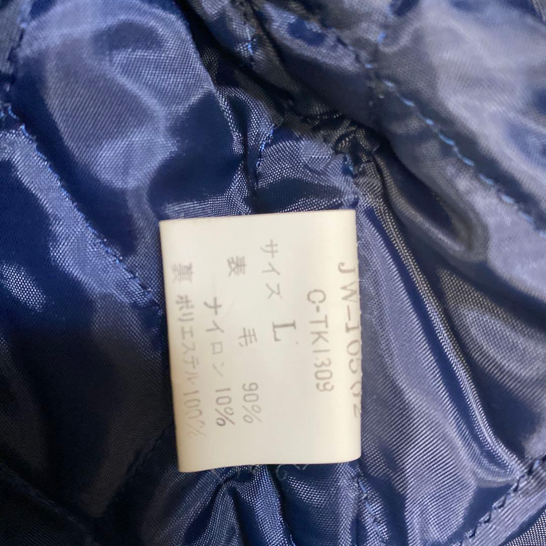 VAN JAC スタジアムジャンパー　袖皮　 Lサイズ　ネイビー