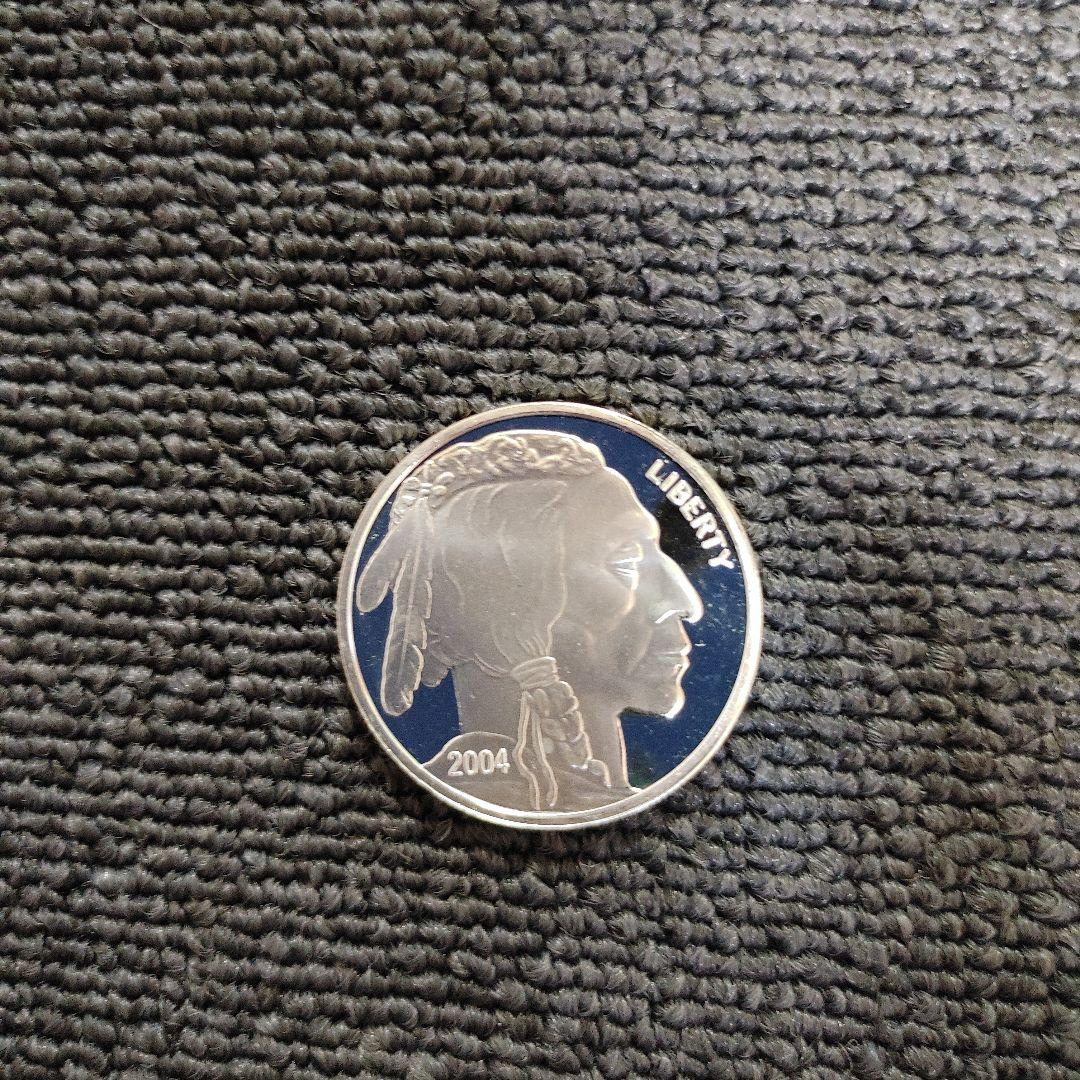 999ファインシルバー 純銀インディアンヘッド　バッファロー　ネイティブア