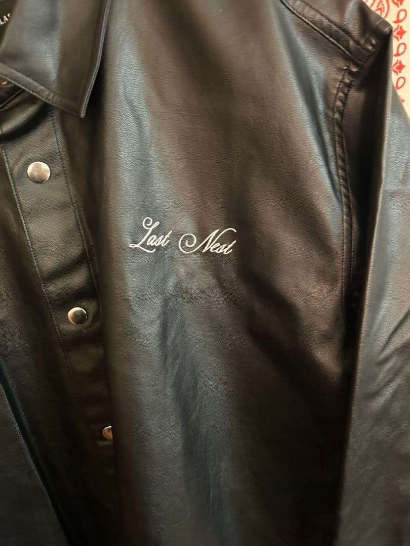 【激シブ・完売モデル】LASTNEST　レザー 長袖　シャツ　黒　ブラック　XL