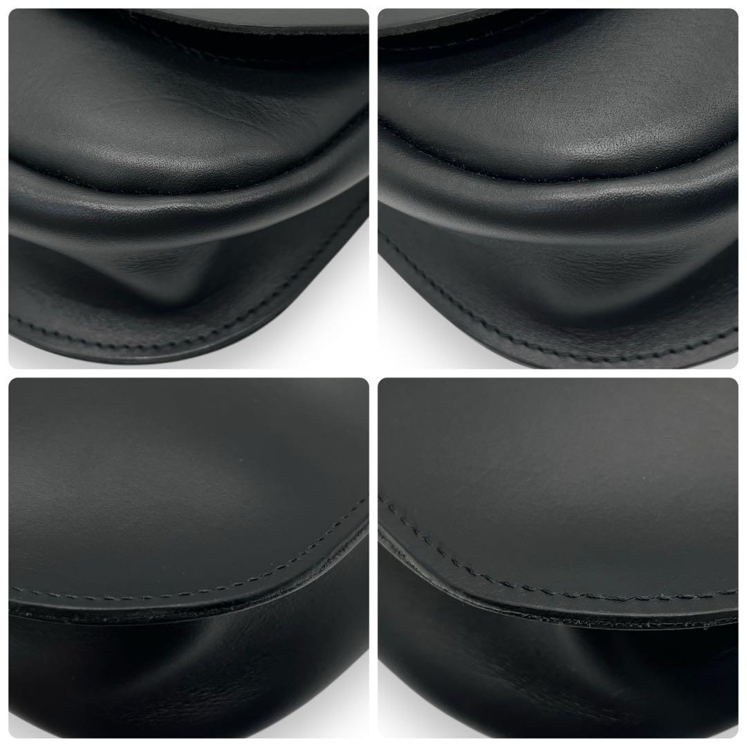 極美品■Mimi フランシス ショルダーバッグ ターンロック ロゴ型押し 黒