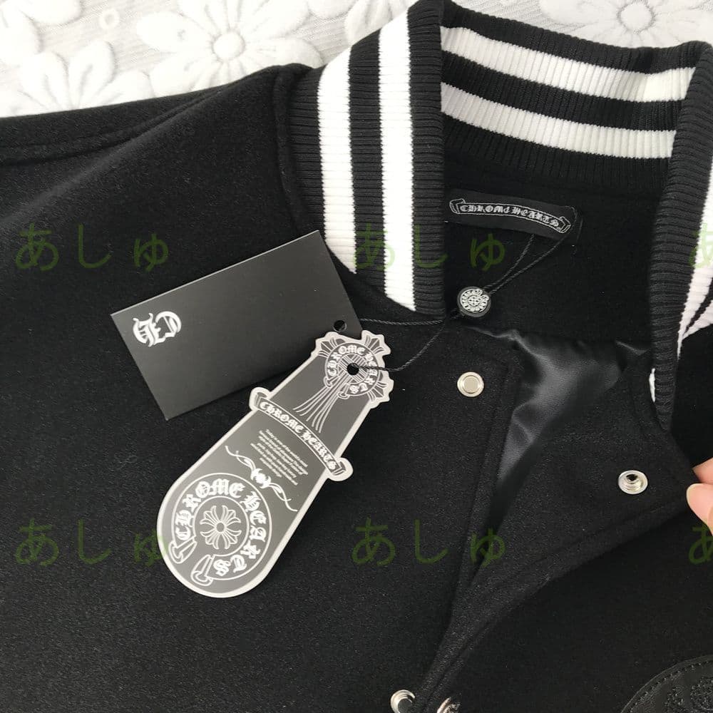 値下！ クロムハーツ スタジャン ブラックレザーＭ