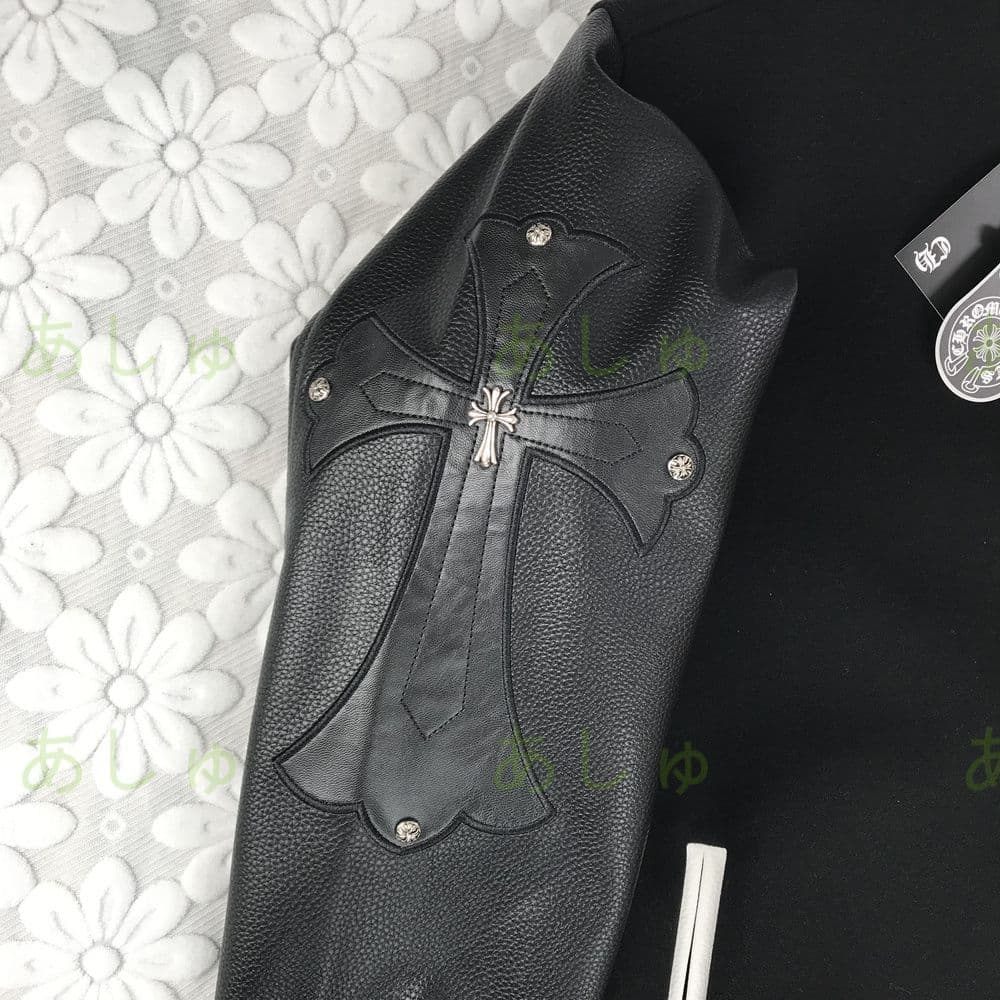 値下！ クロムハーツ スタジャン ブラックレザーＭ