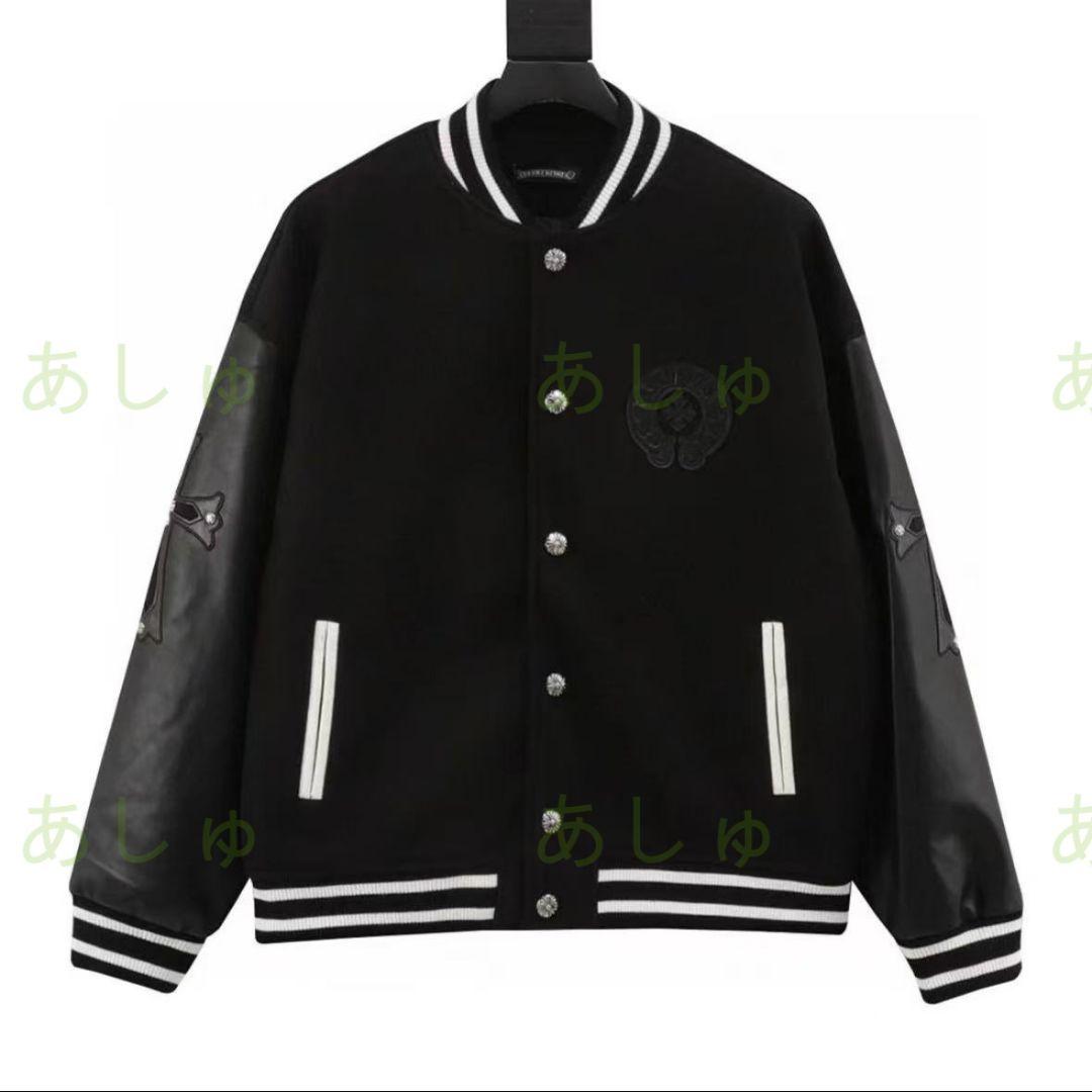 値下！ クロムハーツ スタジャン ブラックレザーＭ