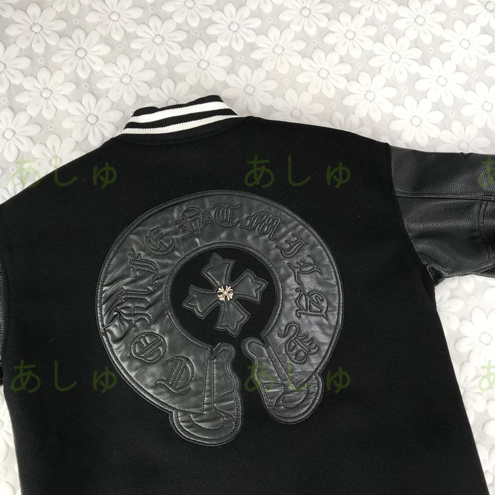 値下！ クロムハーツ スタジャン ブラックレザーＭ