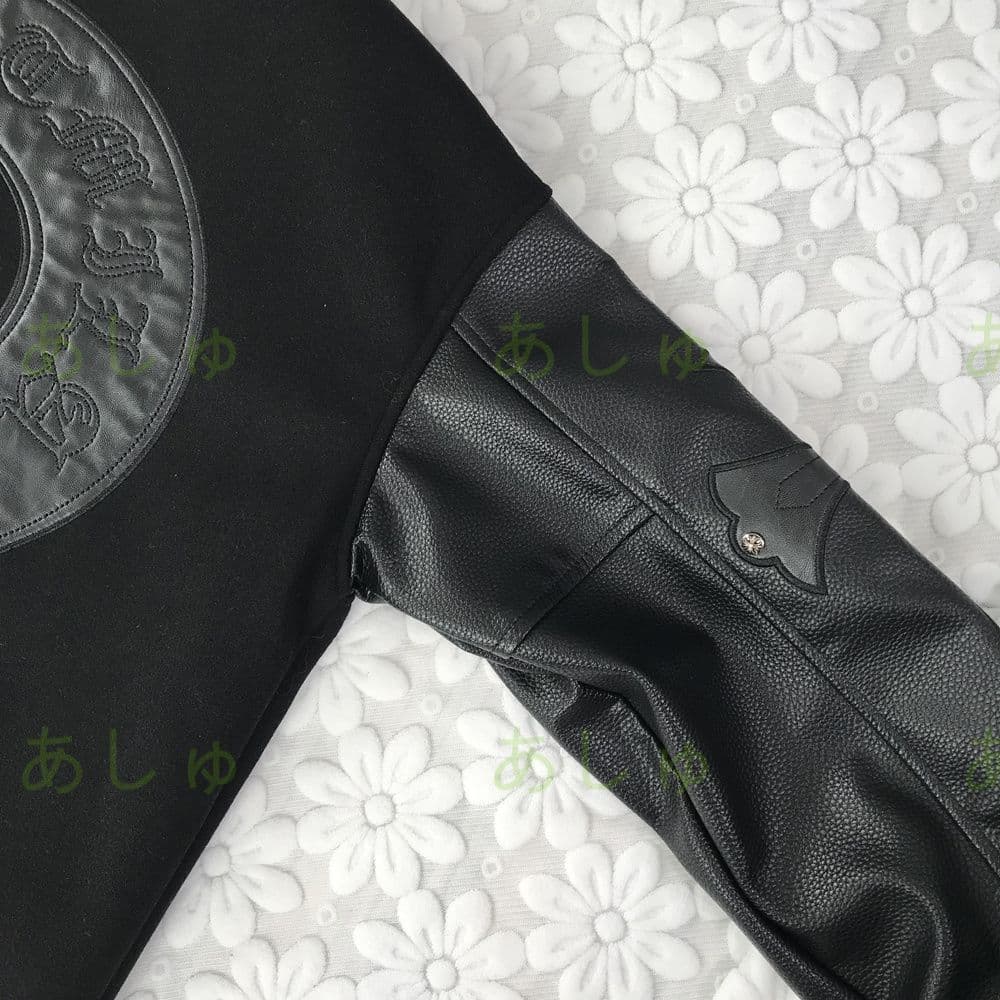 値下！ クロムハーツ スタジャン ブラックレザーＭ