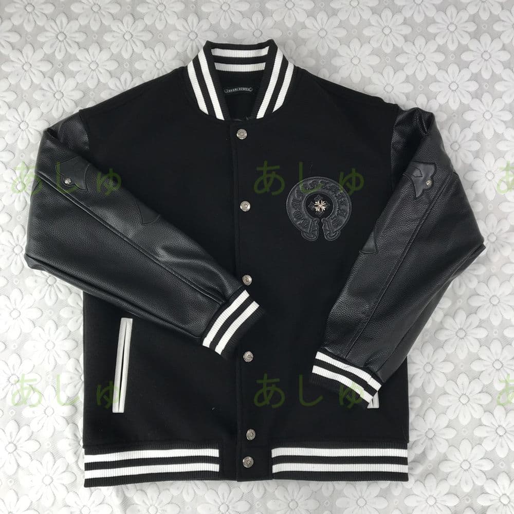 値下！ クロムハーツ スタジャン ブラックレザーＭ