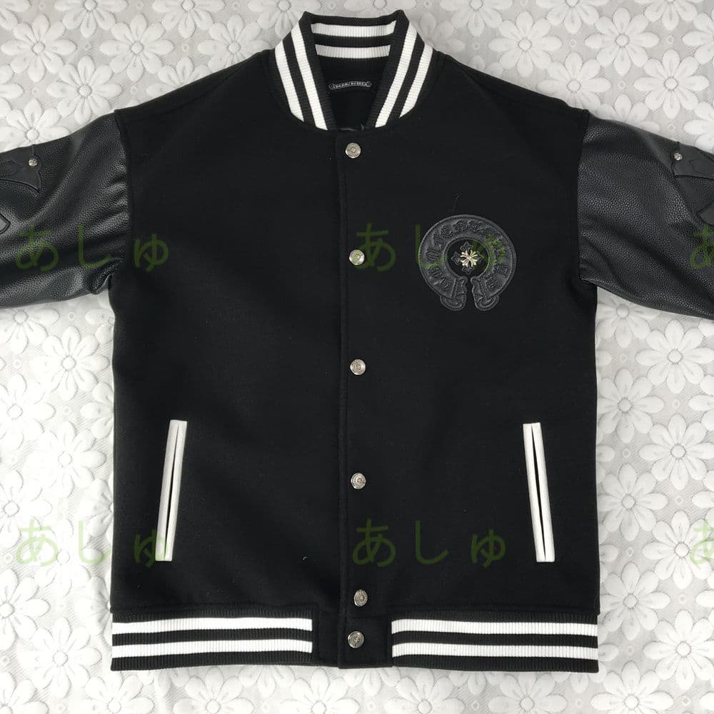 値下！ クロムハーツ スタジャン ブラックレザーＭ