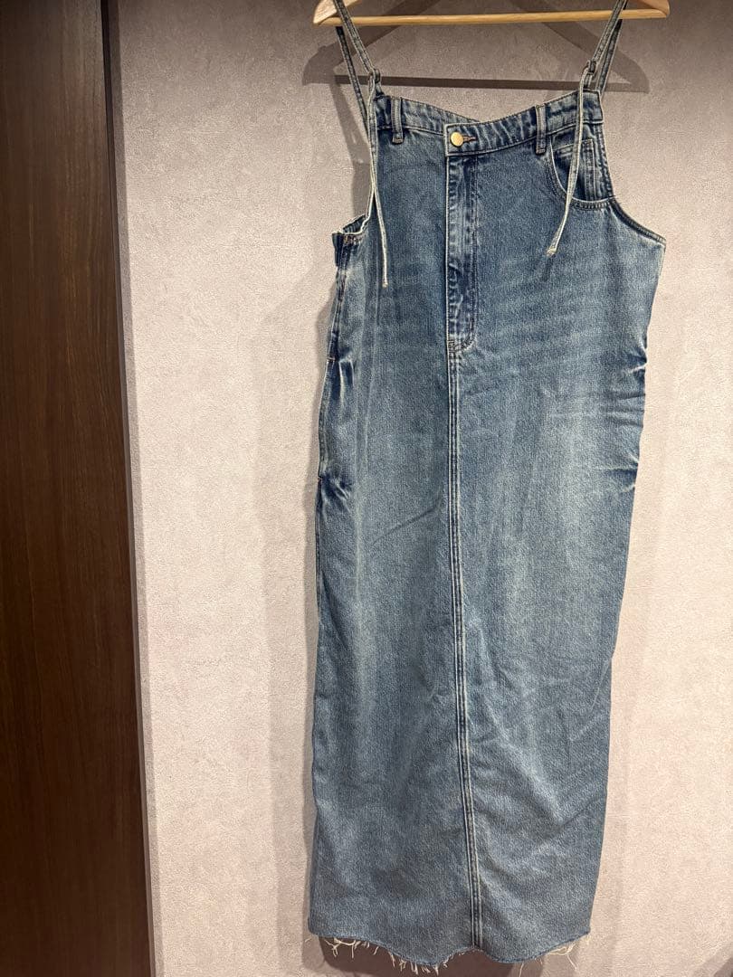 タイムセール　最終価格　金額戻ります　大人気ポリーヌ・ブローデニムジャンスカ