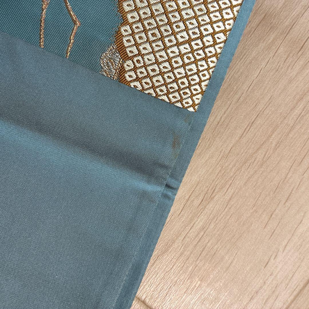 色無地　フルセット　着物　正絹　一つ紋　ブルー系　G4