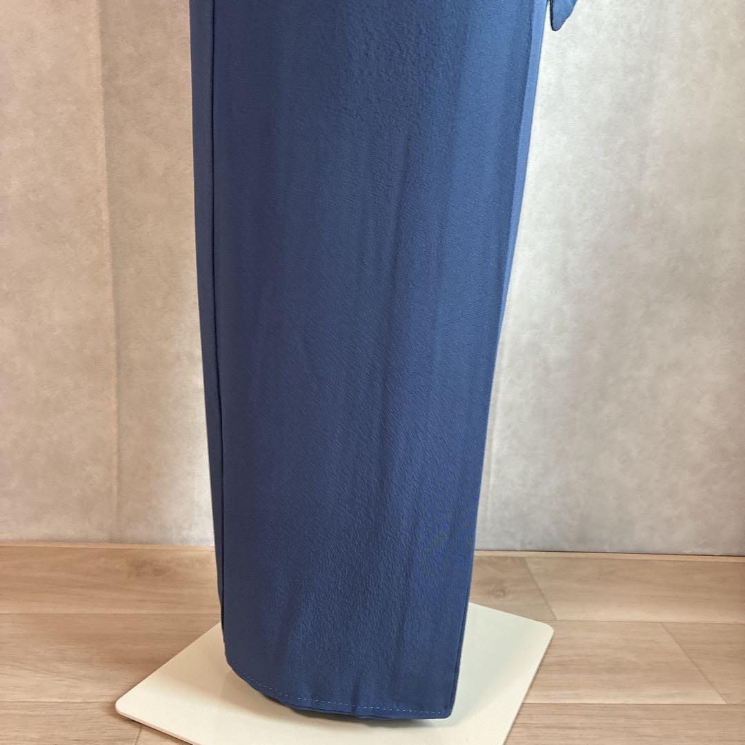 色無地　フルセット　着物　正絹　一つ紋　ブルー系　G4