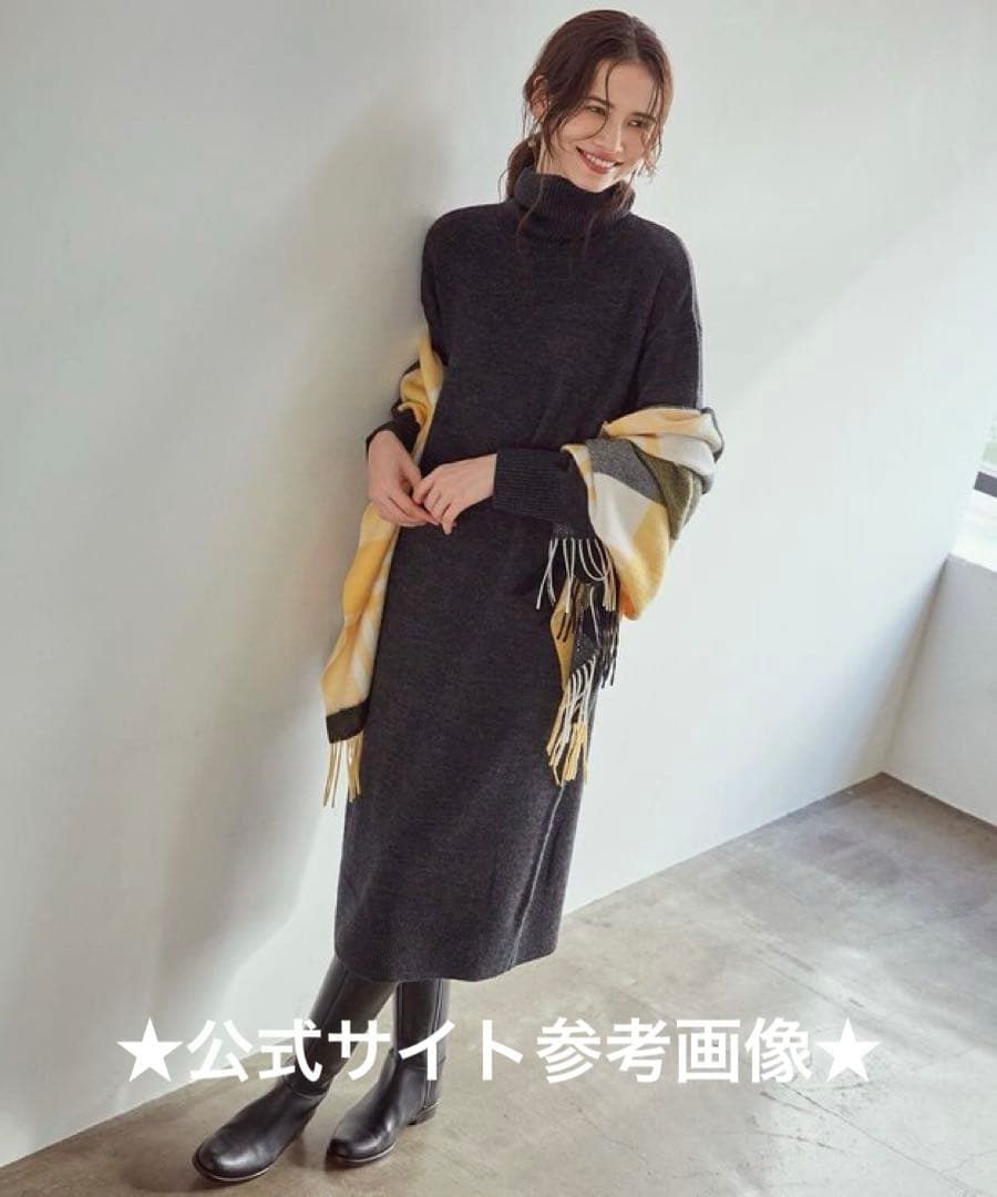 ★ケイト★♡23区♡カシミヤ チェック柄ストール♡イエロー♡2023