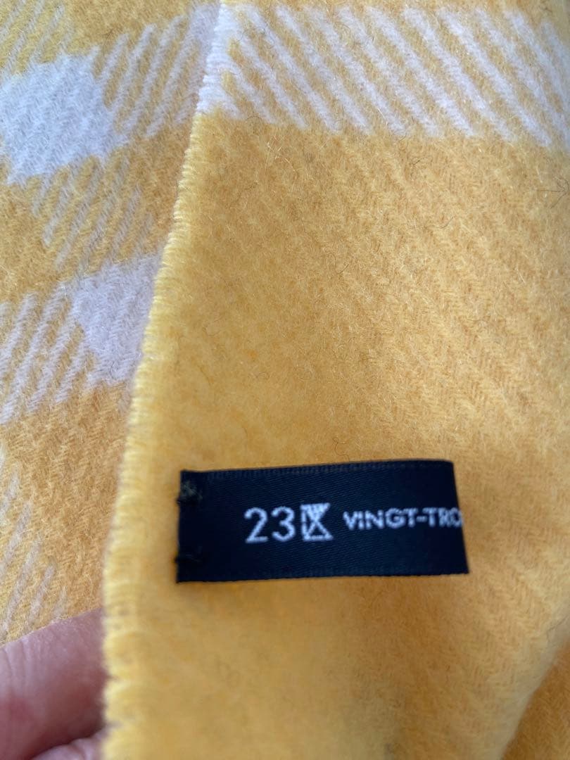 ★ケイト★♡23区♡カシミヤ チェック柄ストール♡イエロー♡2023