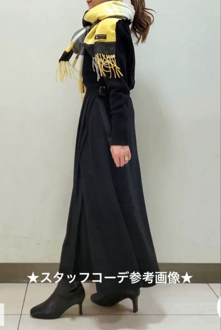 ★ケイト★♡23区♡カシミヤ チェック柄ストール♡イエロー♡2023