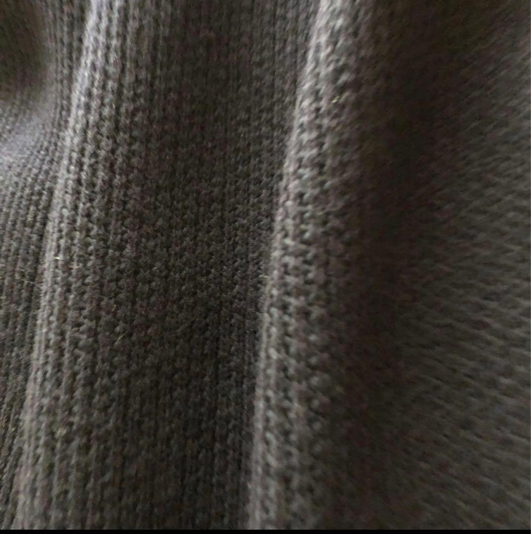 美品✨ベイジ【4】ニットロングフーディーコート　　ダブルプレスト　ネイビー XL