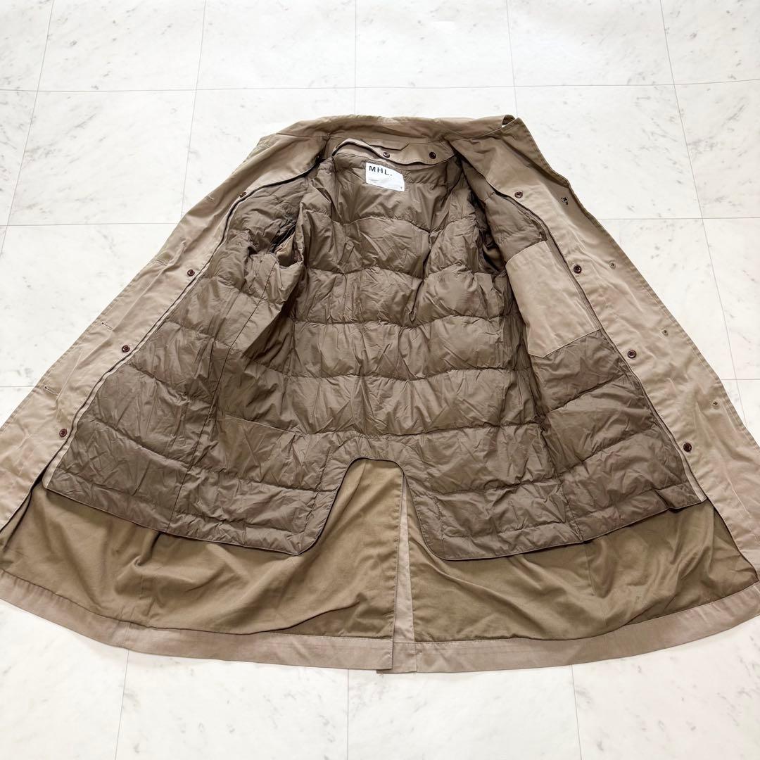 【美品】MHL. エムエイチエル ステンカラーコート ダウン ライナー ロング