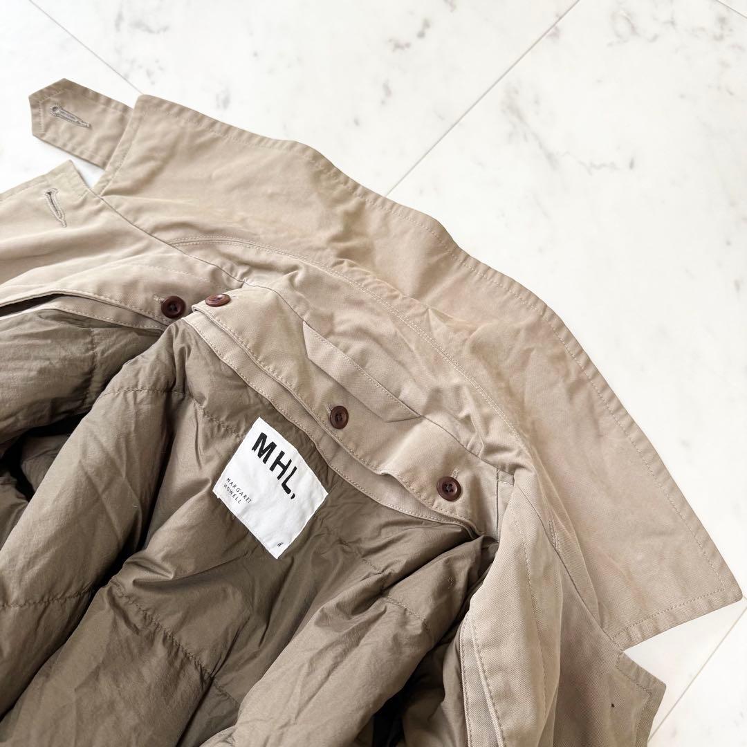 【美品】MHL. エムエイチエル ステンカラーコート ダウン ライナー ロング